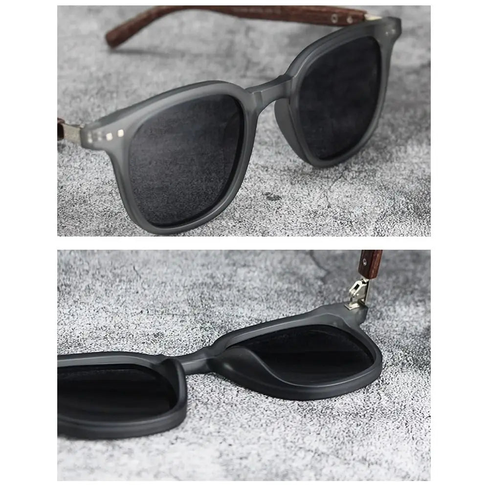 Vintage Wooden Frame Unisex Sunglasses