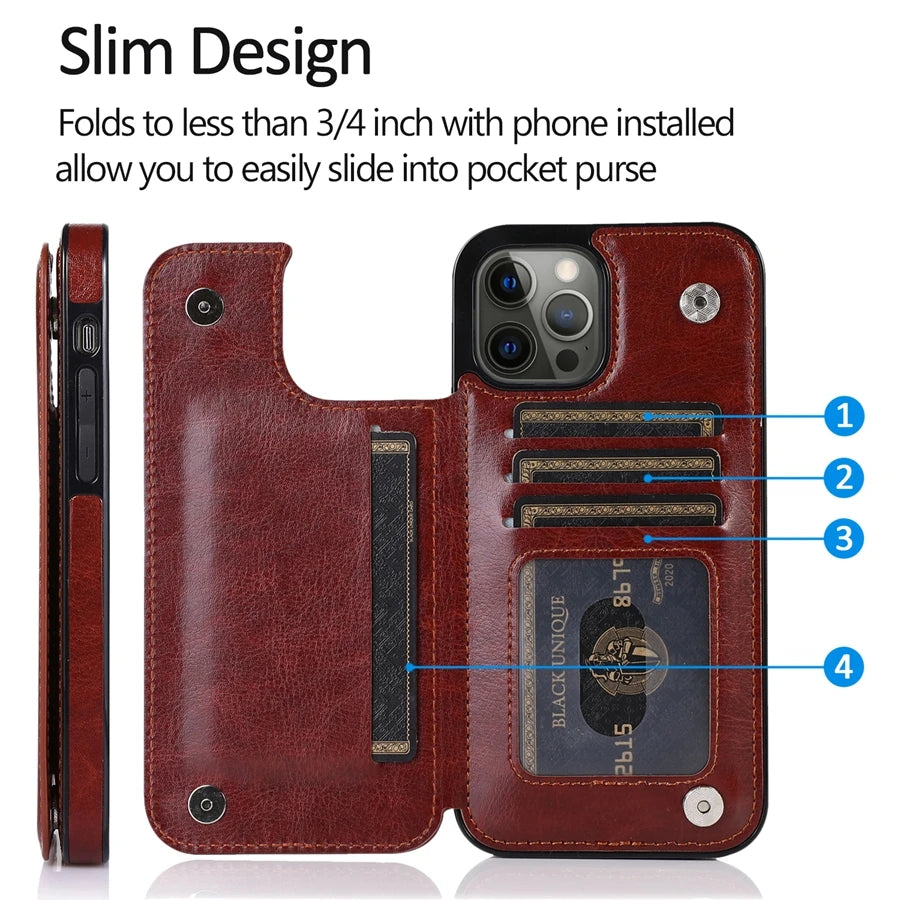 leather Phone Card Holder Case