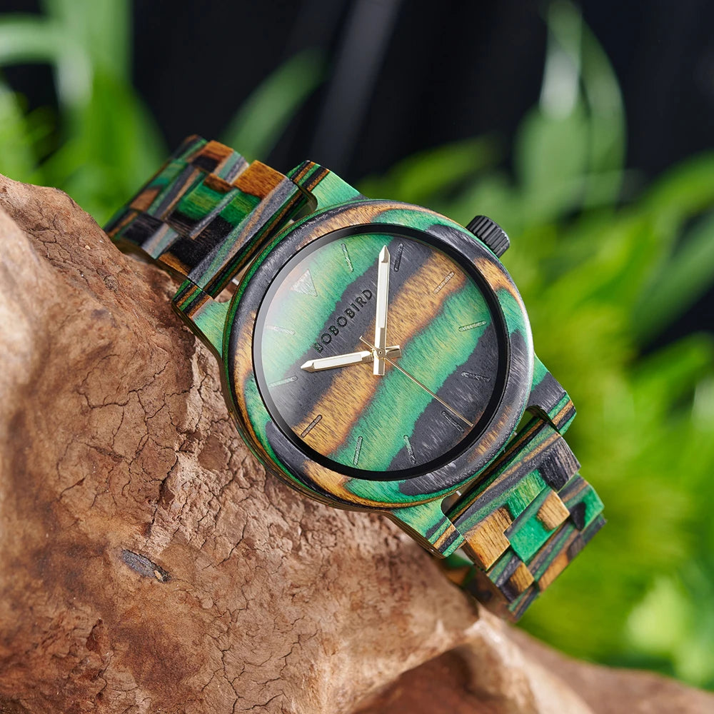 Colorful Wood Men&#39;s Watch