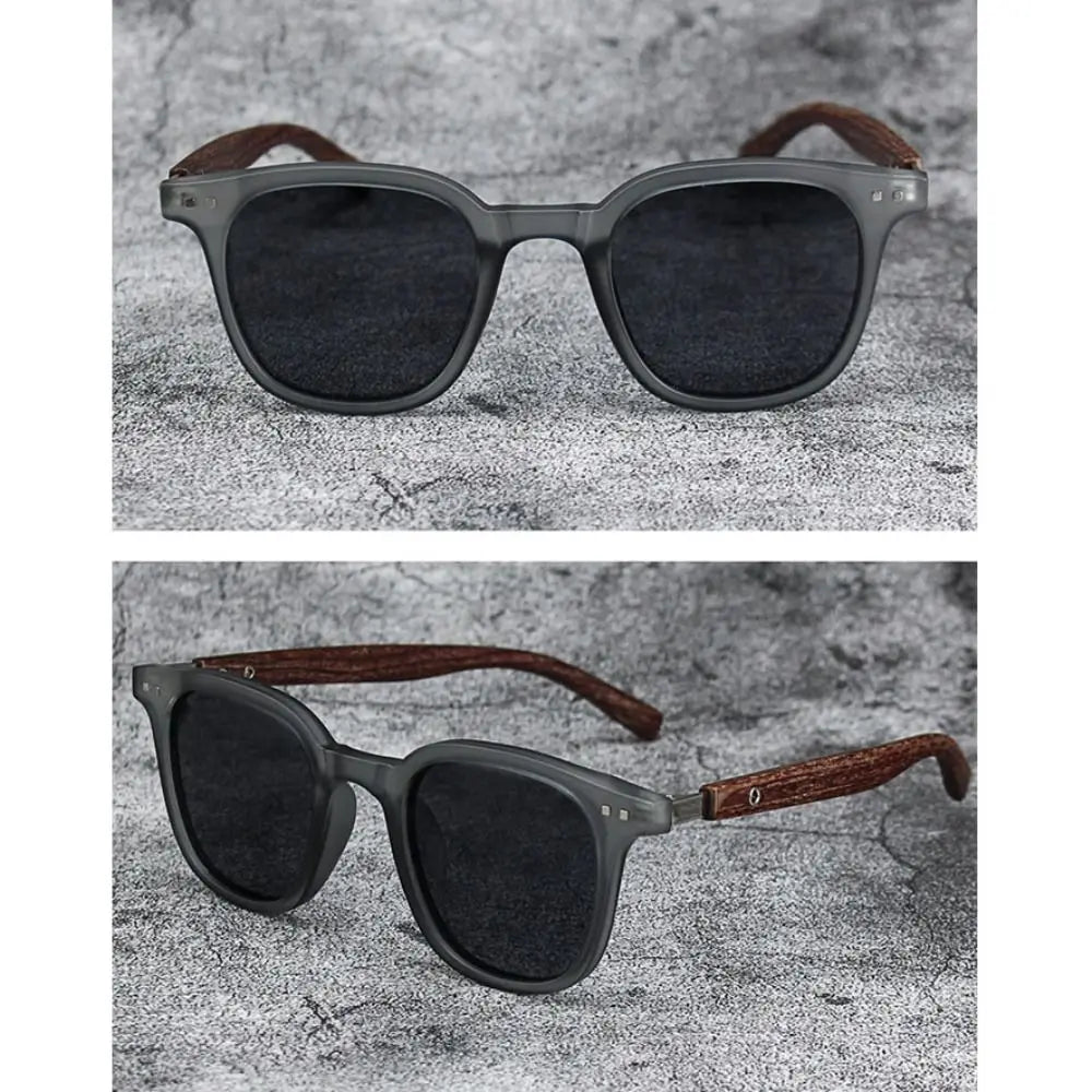Vintage Wooden Frame Unisex Sunglasses