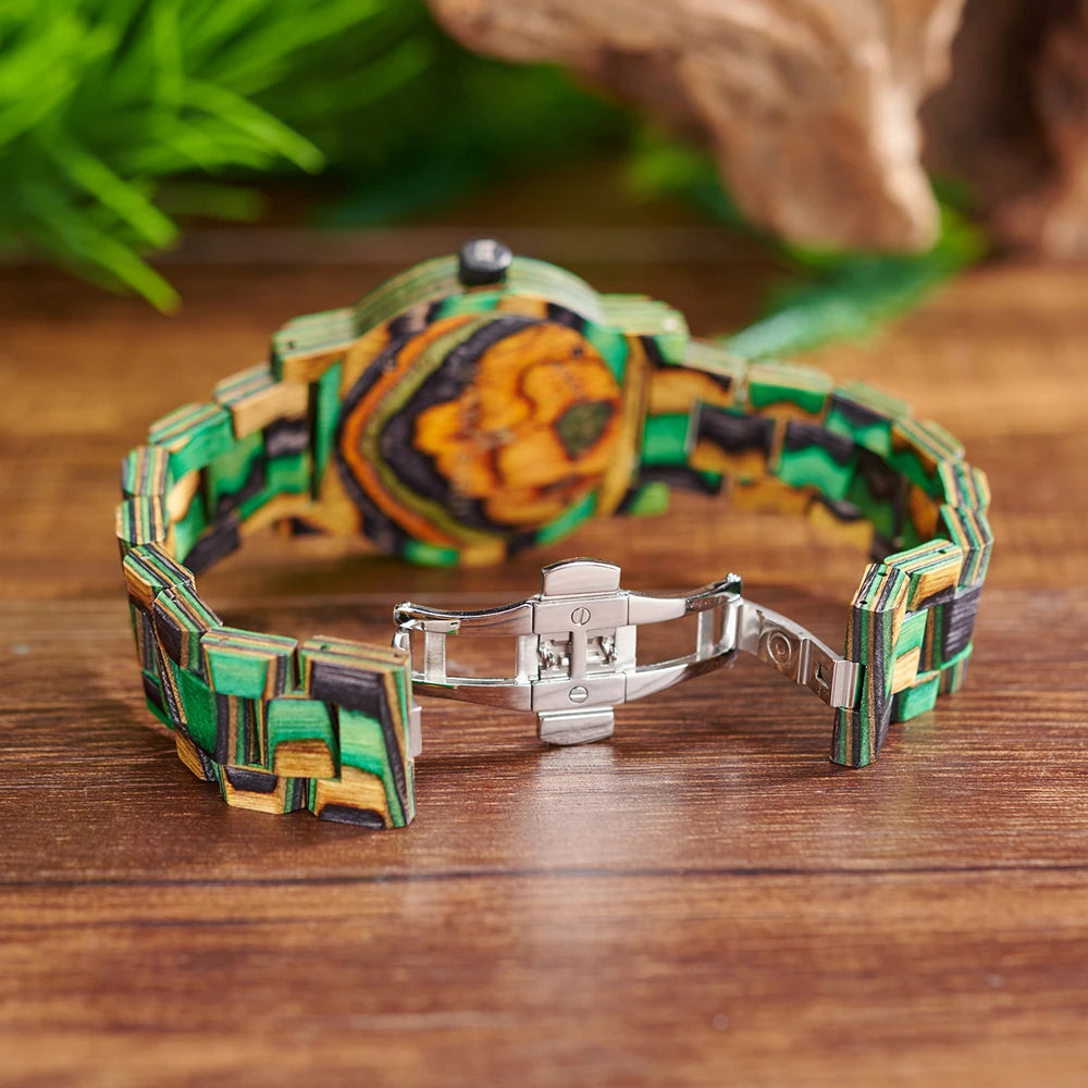 Colorful Wood Men&#39;s Watch