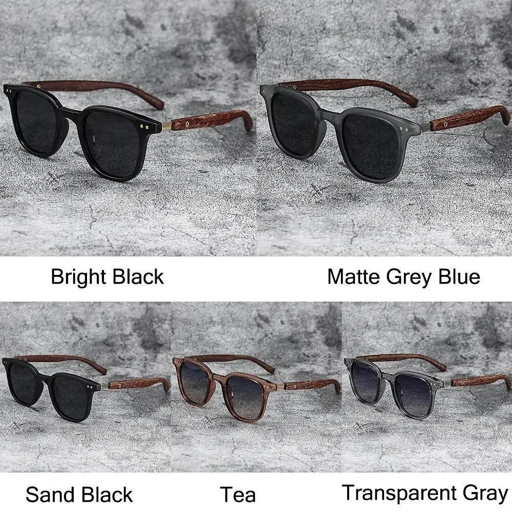 Vintage Wooden Frame Unisex Sunglasses