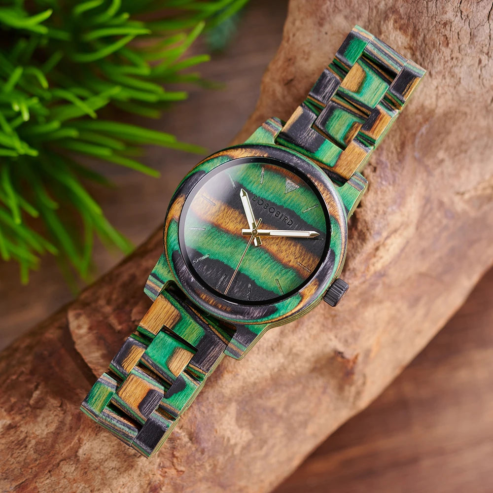 Colorful Wood Men&#39;s Watch