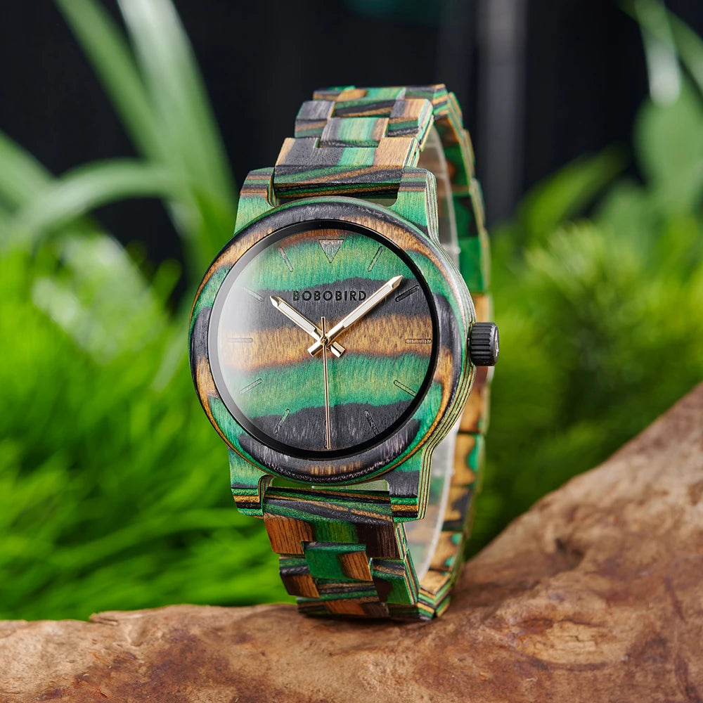 Colorful Wood Men&#39;s Watch