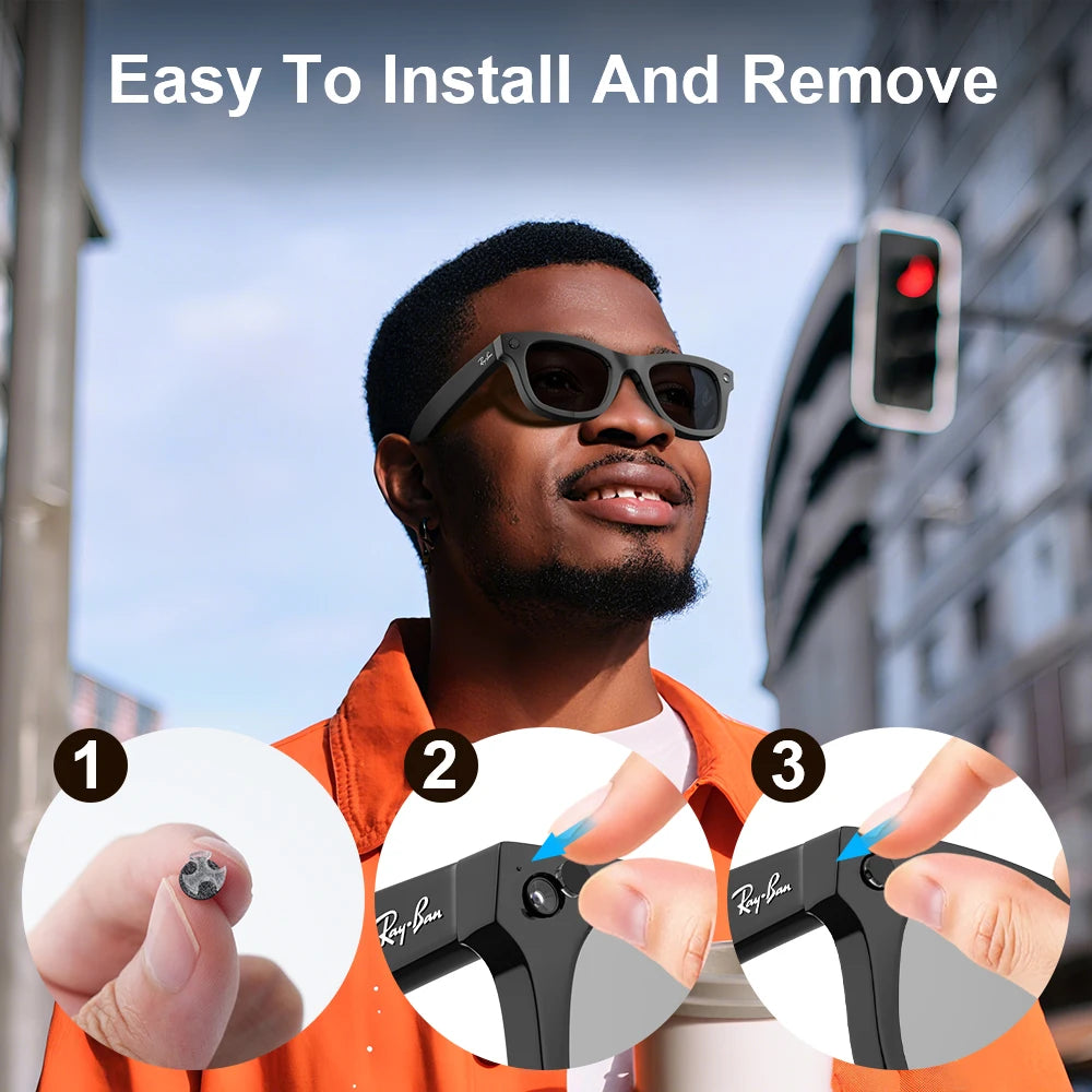 Discreet Recording Stickers for Ray-Ban Meta