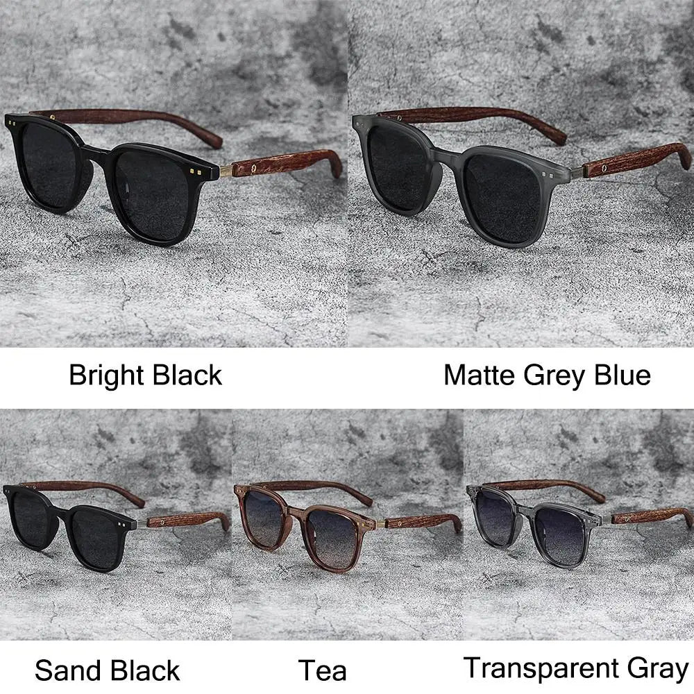 Vintage Wooden Frame Unisex Sunglasses