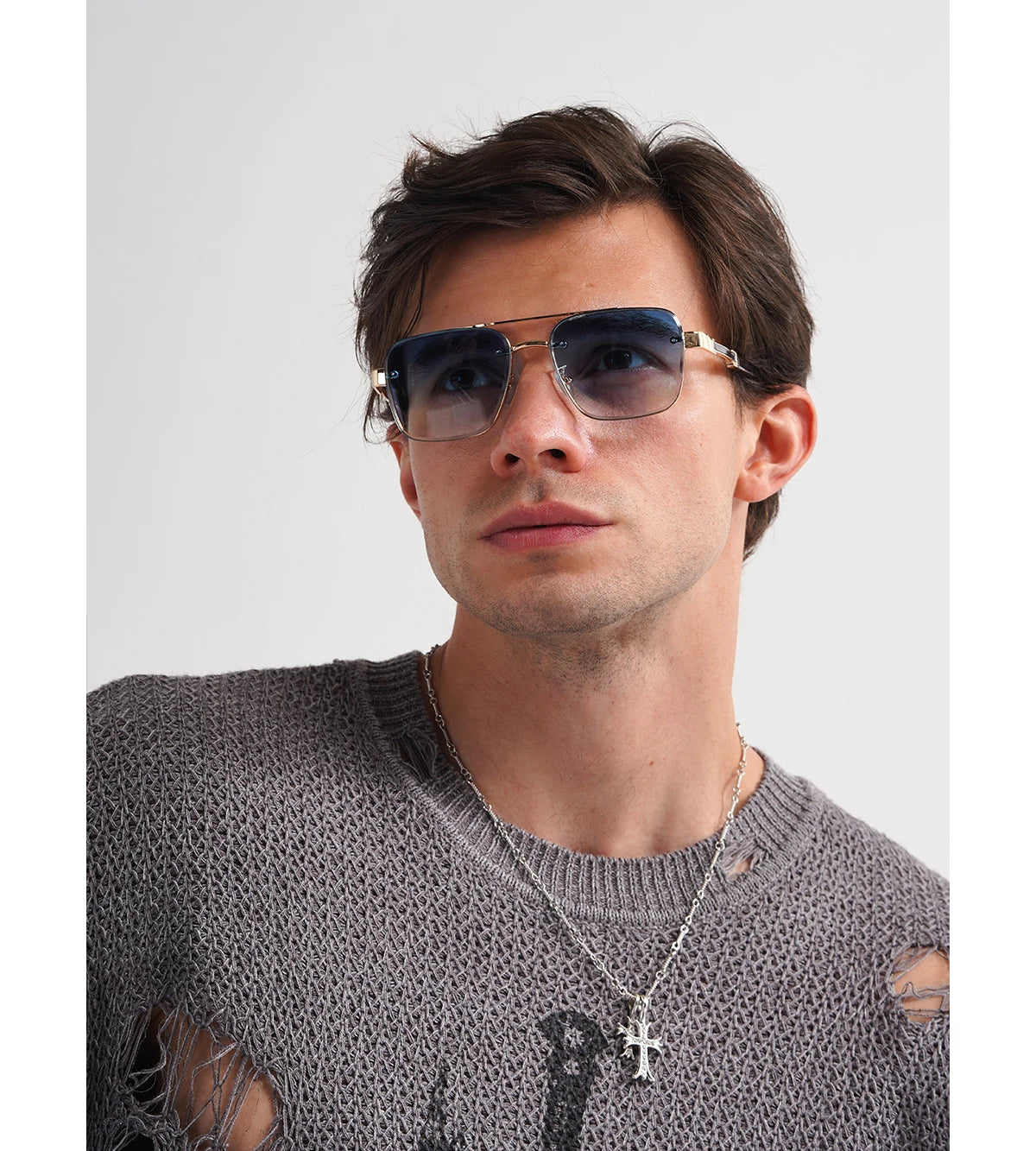 Luxury Square-Frame Gradient Sunglasses