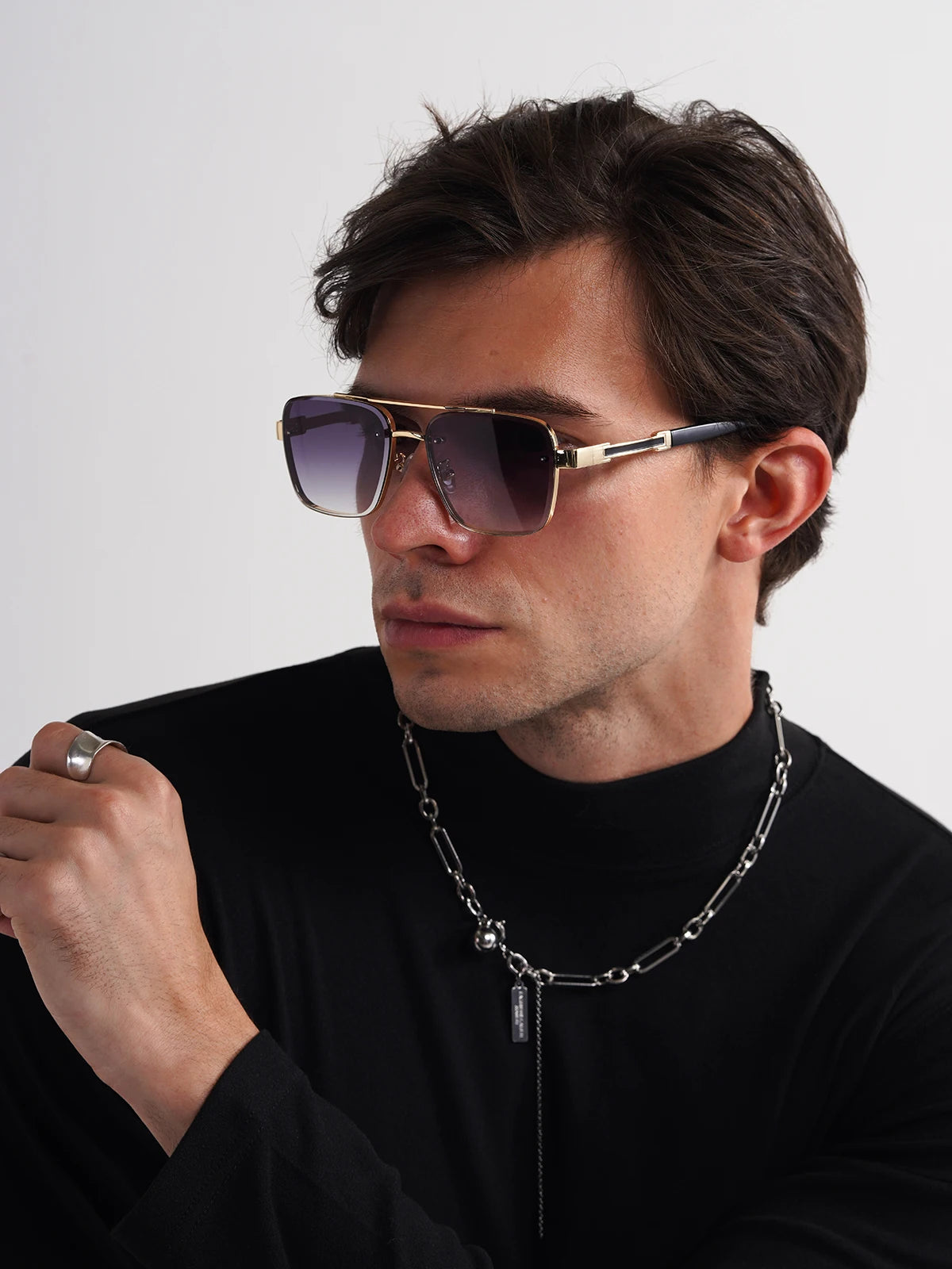 Luxury Square-Frame Gradient Sunglasses