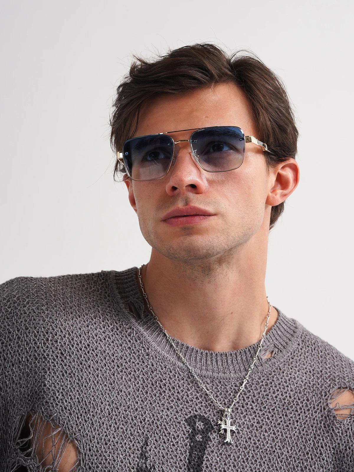 Luxury Square-Frame Gradient Sunglasses
