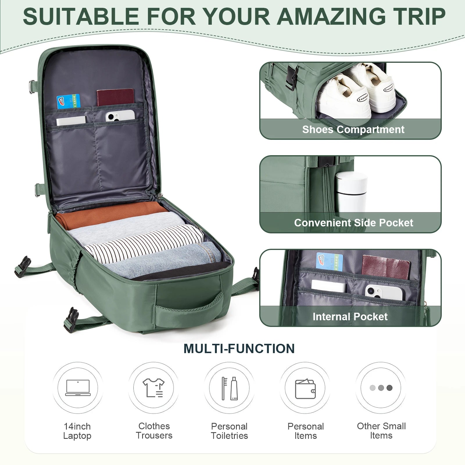 180° Clamshell Travel Backpack