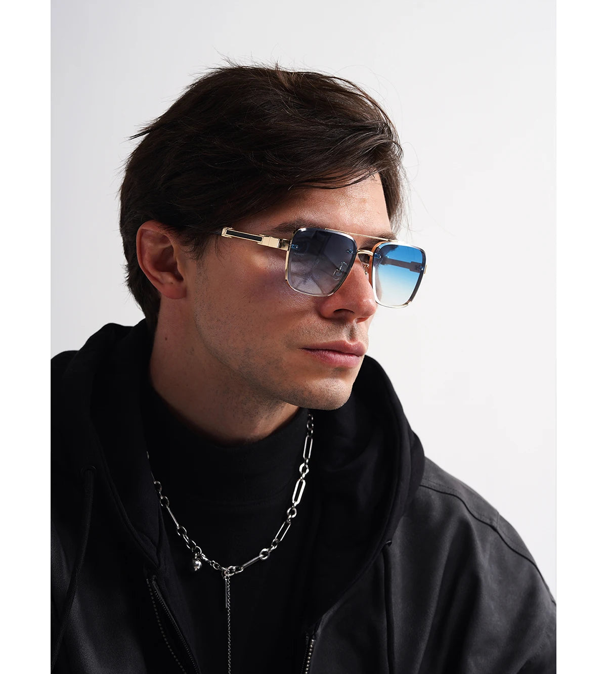Luxury Square-Frame Gradient Sunglasses