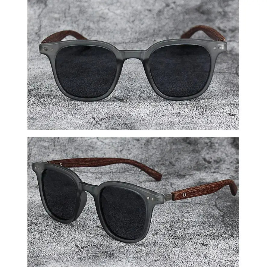 Vintage Wooden Frame Unisex Sunglasses