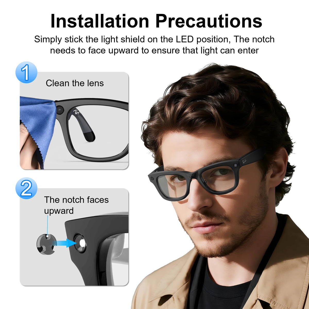 Discreet Recording Stickers for Ray-Ban Meta